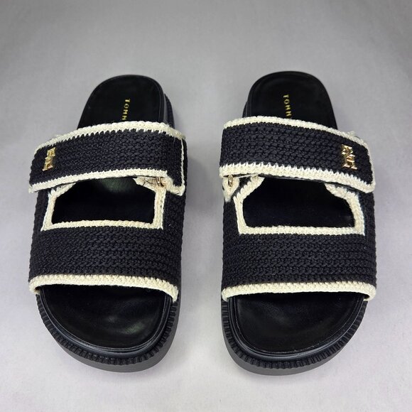 NWT Tommy Hilfiger Women's Landyn Crochet Double Band Flat Sandals - Picture 2 of 7